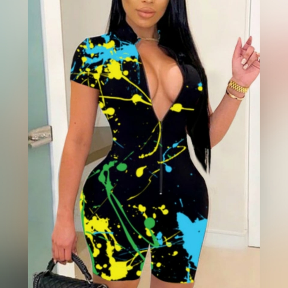 Black Street Splash Ink 1pc Jumpsuit